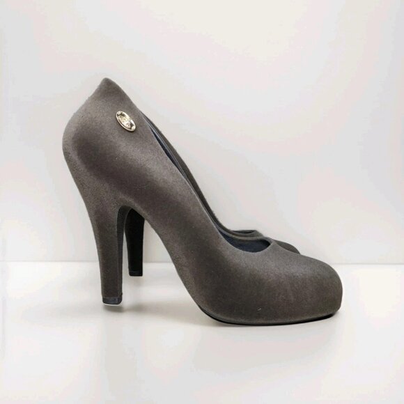 Vivienne Westwood x Melissa Anglomania Black Velvet Pumps Women's Size US 8 - Picture 2 of 8